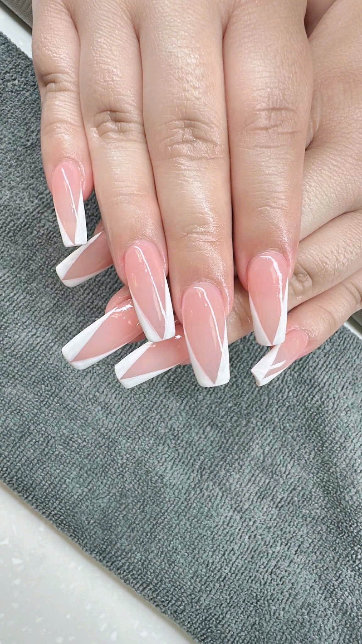 Soft pink angled French set