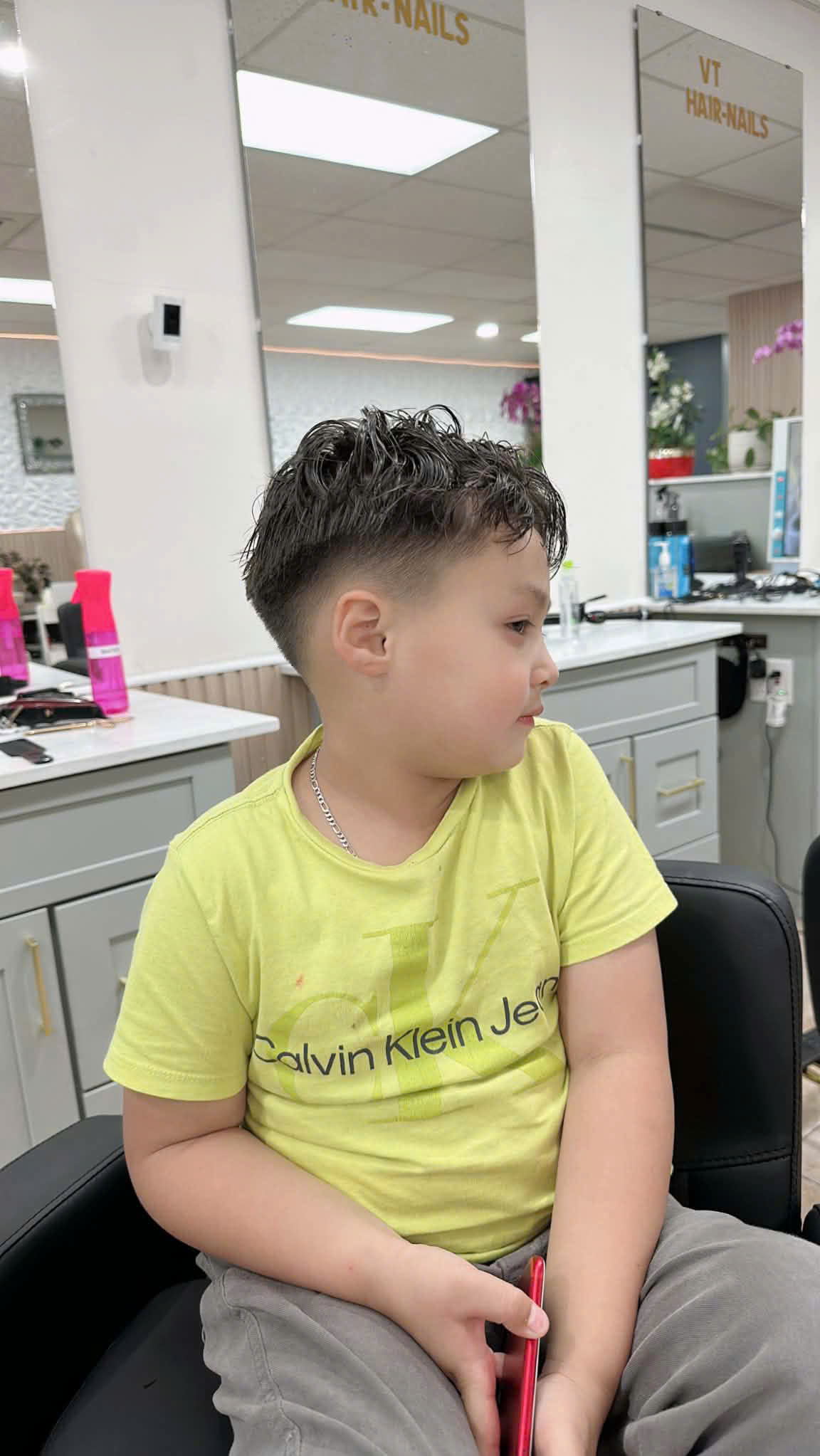 Kid's fade haircut side view
