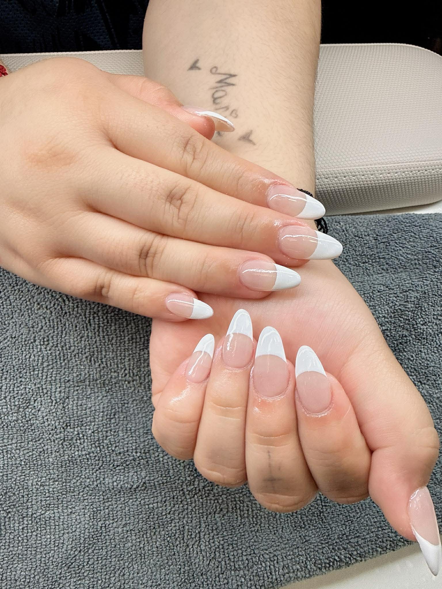 White French tip almond nails